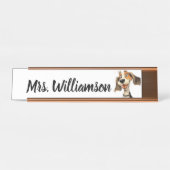 Leraar Opvoeder Schattigee Puppy Dog Desk Naam Bureau Naambordje (Voorkant)