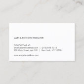 Leraar, opvoeder Visitekaartje (Achterkant)