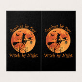Leraar overdag Heks 's nachts Grappig Halloween Kaart (Buitenkant ongevouwen)