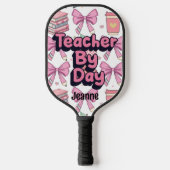 Leraar Overdag, Pickleballer bij nacht gepersonali Pickleball Paddle (Voorkant)