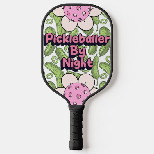 Leraar Overdag, Pickleballer bij nacht gepersonali Pickleball Paddle (Achterkant)