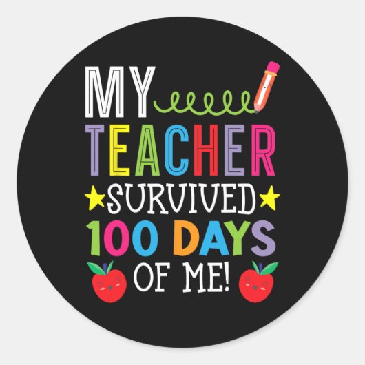 Leraar overleefde 100 dagen ME leerling Ronde Sticker (Voorkant)
