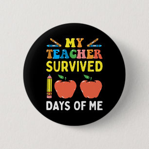 Leraar overleefde 100 dagen van Me Fun School Ronde Button 5,7 Cm