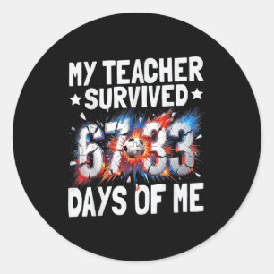 Leraar overleefde 100 dagen van mij 100ste dag van ronde sticker