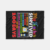 Leraar overleeft 100 Days of Me Fun 100 Day of Sch Fleece Deken (Voorkant (Horizontaal))