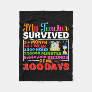 Leraar overleeft 100 Days of Me Fun 100 Day of Sch Fleece Deken