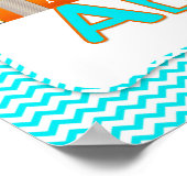 Leraar Owl Chevron Blauwgroen Poster (Hoek)