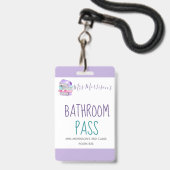 Leraar paarse badkamer pas badge (Voorzijde met lanyard)