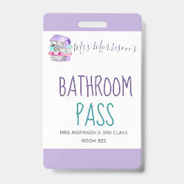 Leraar paarse badkamer pas badge