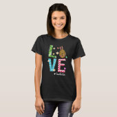 leraar paasdag leopard Love Teacher Life Bunny T-shirt (Voorkant volledig)