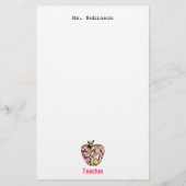 leraar Paint Splatter Apple Briefpapier (Voorkant)
