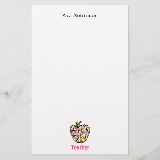leraar Paint Splatter Apple Briefpapier (Voorkant)