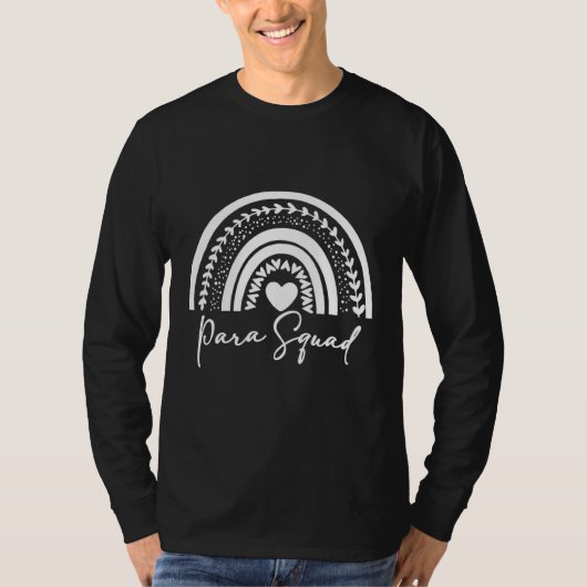 Leraar Paraprofessional Para Squad Rainbow-ontwerp T-shirt (Voorkant)