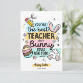 Leraar Pasen Waardering Gelukkige Pasen Kaart (Staand voorkant)