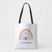 Leraar Pastel gekleurde regenboog Tote Bag (Voorkant)