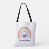 Leraar Pastel gekleurde regenboog Tote Bag (Achterkant)