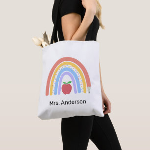 Leraar Pastel gekleurde regenboog Tote Bag