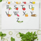 Leraar Pensioen A tot Z Fruit Veg Alphabet Theedoek (Gevouwen)