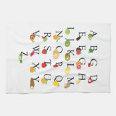 Leraar Pensioen A tot Z Fruit Veg Alphabet Theedoek (Horizontaal)