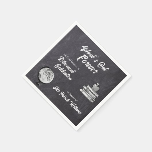 Leraar Pensioen Krijt Blackboard Nostalgisch Servet (Hoek)