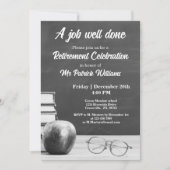 Leraar Pensioen Schoolbord Appel Boeken Noir Kaart (Voorkant)