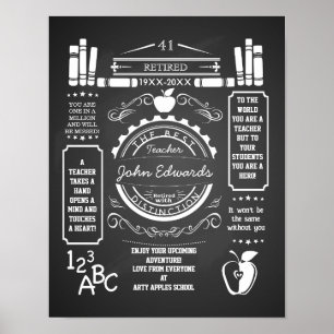 leraar pensionering bedankt dat je de appel verlaa poster