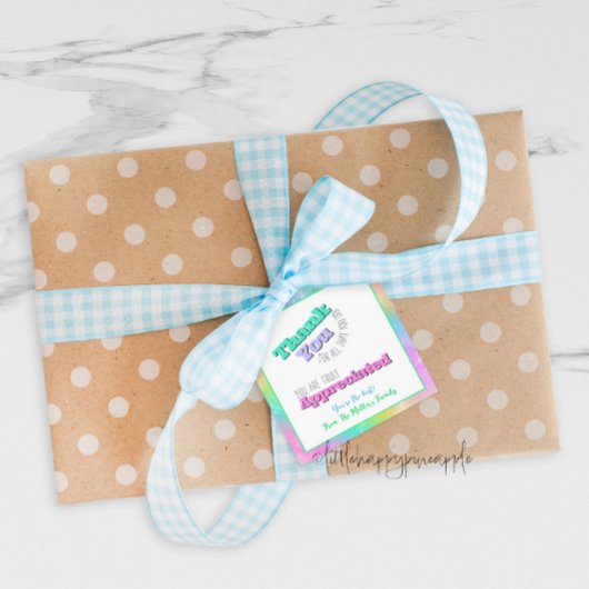 Leraar/Personeel Waardering Dank u Cadeau Label