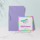 Leraar/Personeel Waardering Dank u kaart