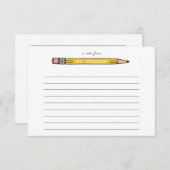 Leraar persoonlijke notitiekaarten met nr. 2 potlo (Voorkant / Achterkant)