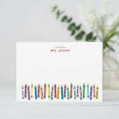 Leraar persoonlijke notitiekaarten met Wax Colorin (Staand voorkant)