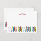 Leraar persoonlijke notitiekaarten met Wax Colorin (Voorkant / Achterkant)