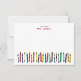 Leraar persoonlijke notitiekaarten met Wax Colorin