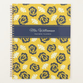 Leraar Planner Floral Yellow  Block Print (Voorkant)