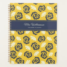 Leraar Planner Floral Yellow  Block Print