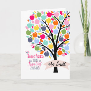 Leraar plant appelboom zaadjes dank je geschenk kaart