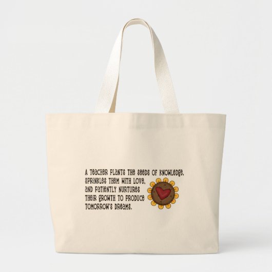Leraar Planten Seeds Tshirts en Gifts Grote Tote Bag (Voorkant)