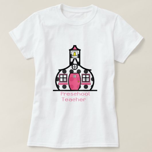 Leraar Polka Dot Schoolhouse T-shirt (Design voorkant)