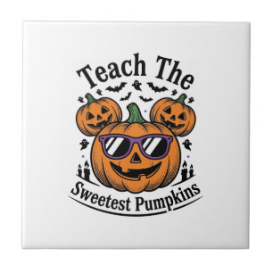 Leraar Pompoen Shirt Schattig Halloween Klas Ontwe Tegeltje