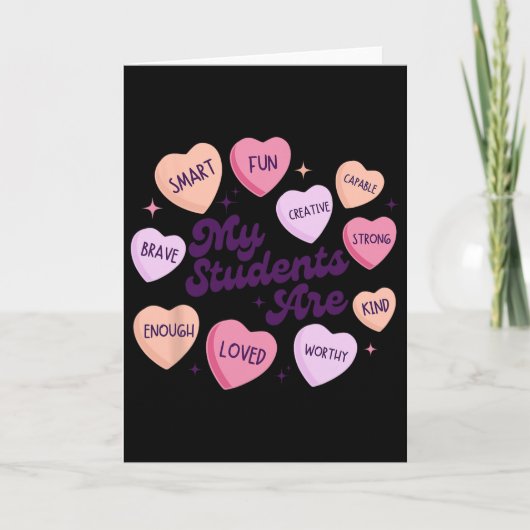 Leraar Positieve Affirmaties Valentijns Snoep Hoor Kaart (Voorkant)