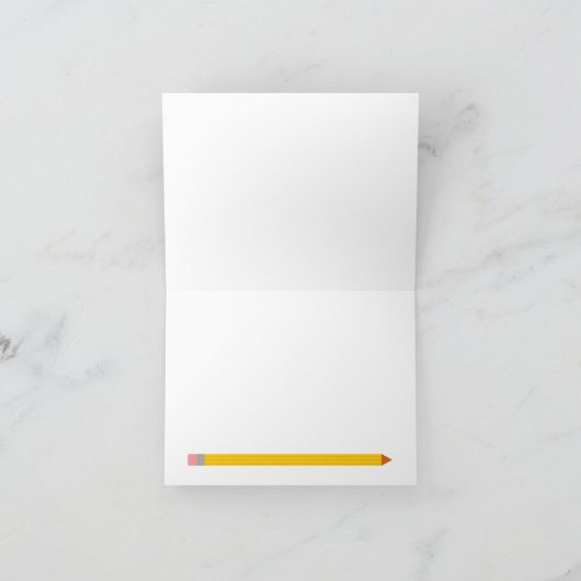 Leraar Potlood gevoerd papier Dank u kaart (Binnen)