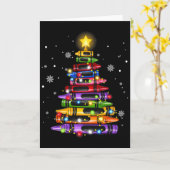 Leraar Potlood Kerstboom Lichtjes Student School Kaart (Gele Bloem)