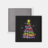 Leraar Potlood Kerstboom Lichtjes Student School Magneet (Voorkant / Achterkant)