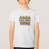 Leraar Potlood Terug Naar School Waardering Tri-Blend Shirt (Voorkant)