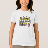 Leraar Potlood Terug Naar School Waardering Tri-Blend Shirt (Voorkant)