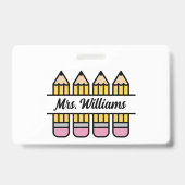 Leraar Potlood Waardering Terug naar School Badge (Achterkant)