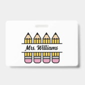 Leraar Potlood Waardering Terug naar School Badge (Voorzijde)