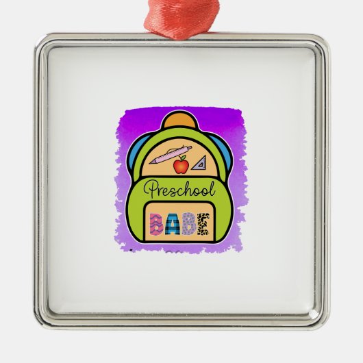 Leraar Preschool Babe Metalen Ornament (Voorkant)