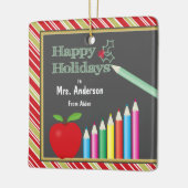 Leraar Prettige feestdagen Chalkboard Apple Keramisch Ornament (Links)