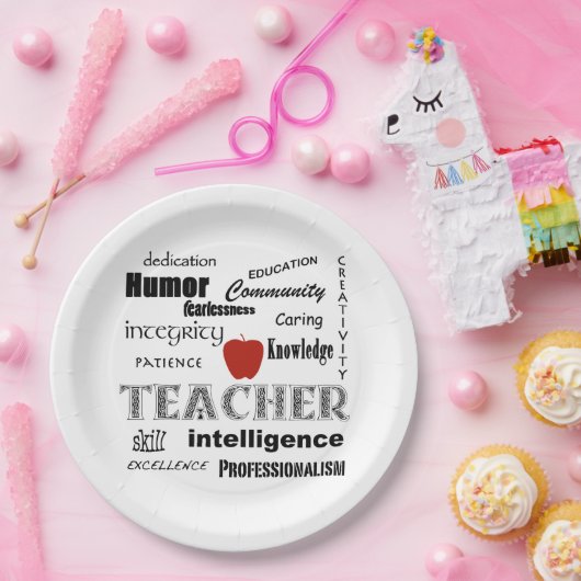 Leraar Pride + Red Apple Papieren Bordje (Feest)