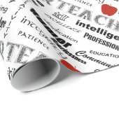 Leraar Pride+Red Apple/Text Design Cadeaupapier (Rol Hoek)